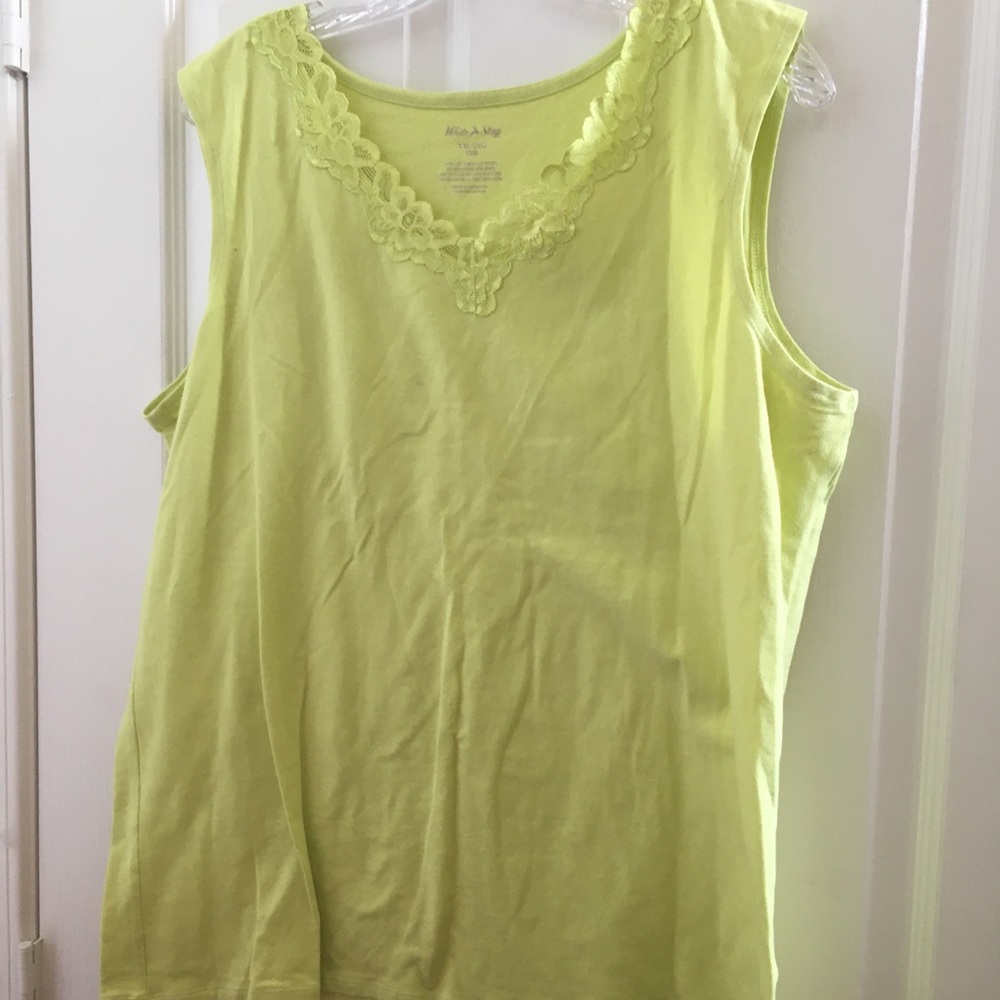 FINAL MARKDOWN Ladies lace trim white stag tank top xxl